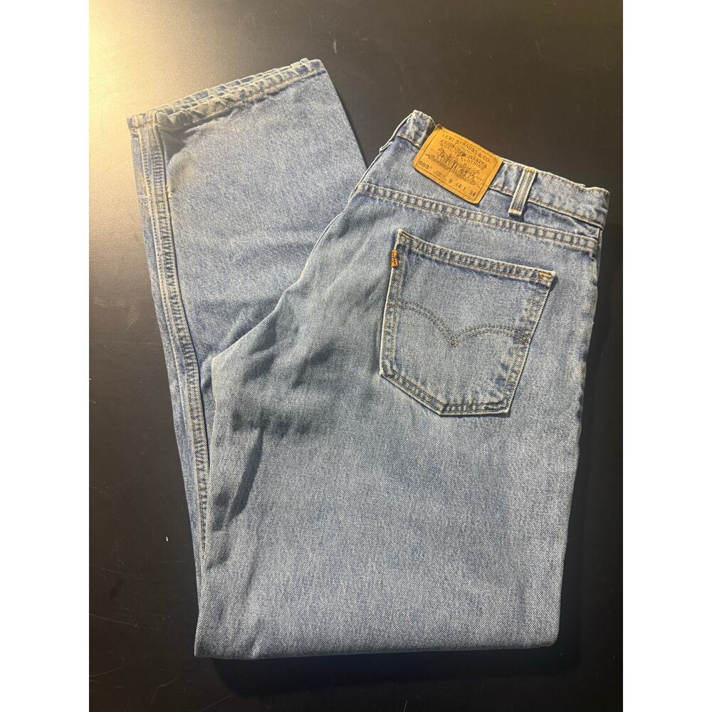 Vintage Orange Tab Levi’s 565 Men’s Denim Jeans Loose Fit Straight Leg 34x34 -SO